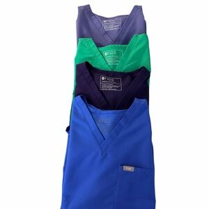 Figs Scrub Tops in Navy, Green, Purple and Royal Blue Size Large